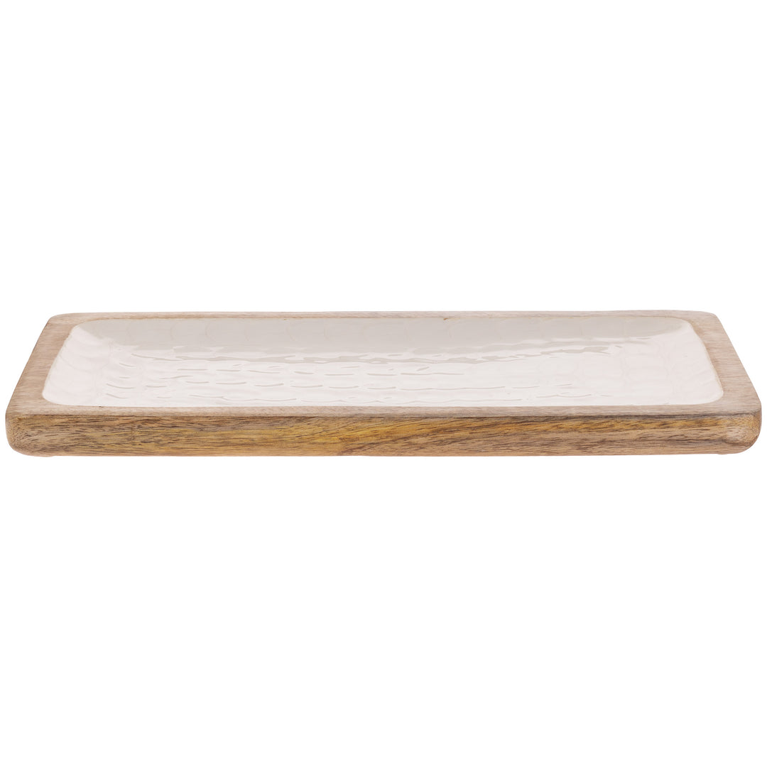 Mother Of Pearl Wood Rectangle Tray Medium