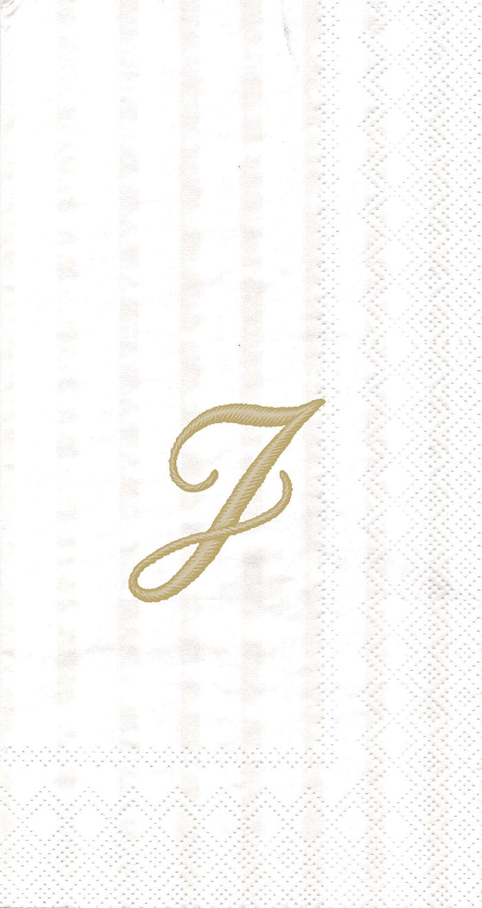 Toalla de invitados Stripes Again Monogram J Cream