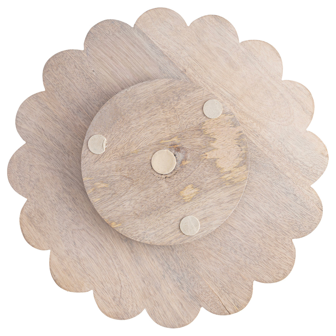 Whitewash Scallop Edge Lazy Susan