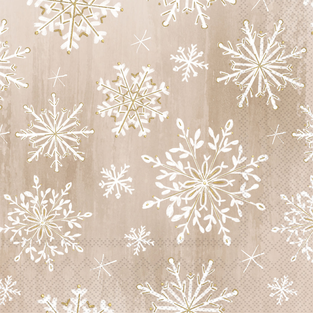 Gilded Snowflake Cream Lunch Napkin